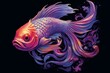 Vibrant mythical fish with purplish hue. Generative AI