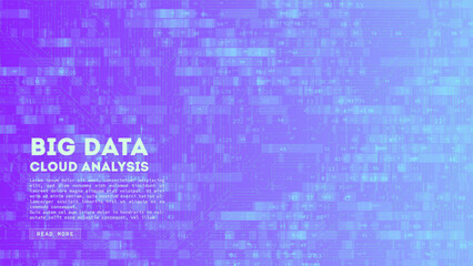 Aufkleber - Big Data cloud computing. Blockchain visualiztion. Social network information complexity.