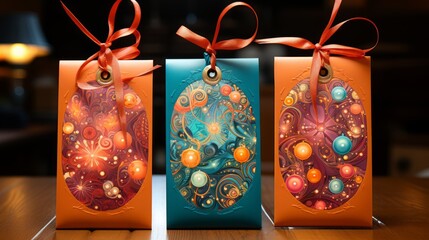Fototapete - christmas gift boxes, christmas presents gifts as decoration, generative ai