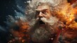 portrait of a person with a beard, father christmass is mad, generative ai