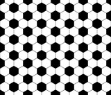 Fototapeta Fototapety sport - Soccer ball seamless pattern. Repeating black football print isolated on white background. Repeated hexagon texture for sport prints design. Abstract balls repeat wallpaper. Vector illustration