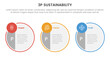 © ribkhan - 3p sustainability triple bottom line infographic 3 point stage template with big circle symmetric and small circle badge on horizontal direction for slide presentation