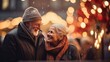 © Alex - Join this heartwarming senior couple as they stand near the Christmas market. Experience the magic of photo-realistic landscapes in soft, romantic scenes, capturing the holiday spirit