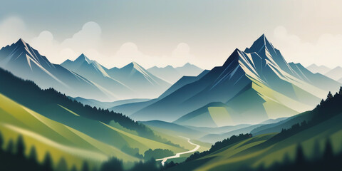 Wall Mural - landscape in the morning