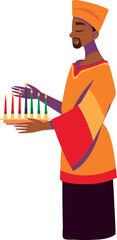 Poster - kwanzaa man with kinara