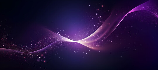 Wall Mural - abstract wallpaper art of digital purple particles wave and light abstract background with shining dots stars. Futuristic.