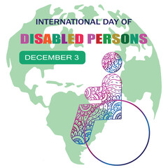  International day of disabled person hand drawn doodle illustration vector