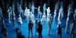 © AddMeshCube - Concept background with huge crowds looking for employment, 3d rendering