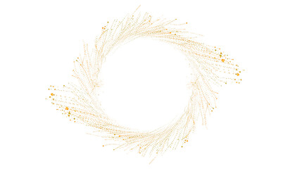 3D abstract digital technology orange light particles