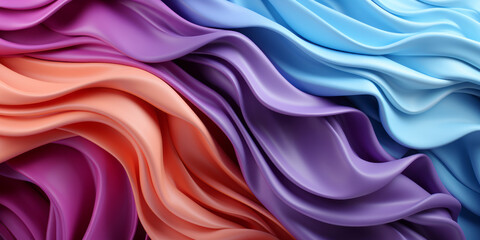 Fototapete - Color ribbon pattern background. Texture waves presentation backdrop. Ai generative