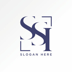 Poster - Logo design graphic concept creative premium vector sign stock unique letter initial SIS serif font on connect cutting. Related to monogram typography