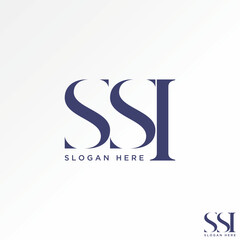 Poster - Logo design graphic concept creative abstract premium vector sign stock unique letter initial SSI serif font on cutting Related to monogram typography