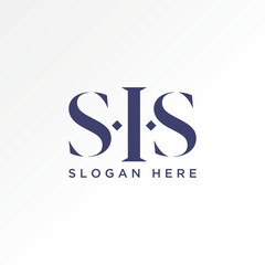 Poster - Logo design graphic concept creative abstract premium vector sign stock unique initial letter SIS serif font on cutting Related to monogram typography