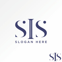 Poster - Logo design graphic concept creative abstract premium vector sign stock unique letter initial SIS serif font on cutting Related to monogram typography