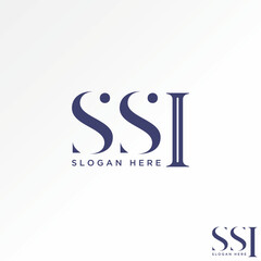 Poster - Logo design graphic concept creative abstract premium sign vector stock unique letter initial SSI serif font on cutting Related to monogram typography