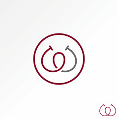 Poster - Logo design graphic concept creative abstract premium vector stock unique initial letter W font line out oval on circle Related to monogram typography
