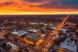 Bird's-eye cityscape of Merced, CA, USA. Generative AI
