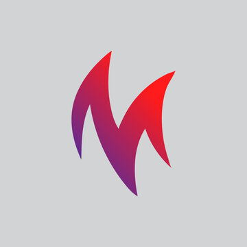 m abstract text logo design 