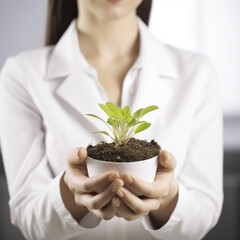 plant in hands