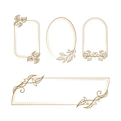 Wall Mural - vintage style frames set with a floral decoration