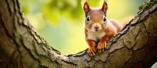 Canvas Print - German tree with red squirrel