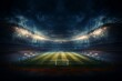 illuminated stadium for soccer match. Generative AI