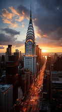 New York Sky Scrapper Iconic Landmark ,generative Ai