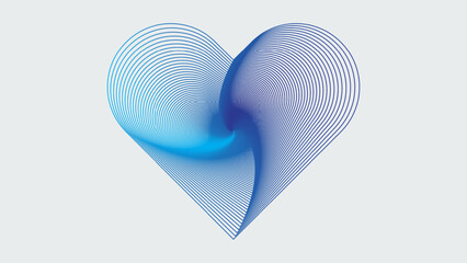 Blue heart with wave pattern