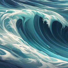 Wall Mural - sea waves illustration background