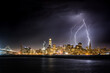 Lightning Storm over San Francisco Skyline at Night 