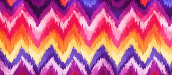 Sticker - Watercolor Ikat wallpaper with ethnic zigzag patterns