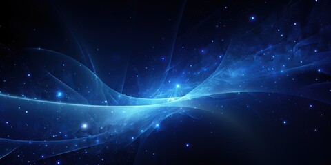 Wall Mural - Digital Universe in Cosmic Blues: An abstract digital interpretation of the universe in cosmic shades of blue, with a clear area at the bottom for promotional conten , abstract wallpaper background