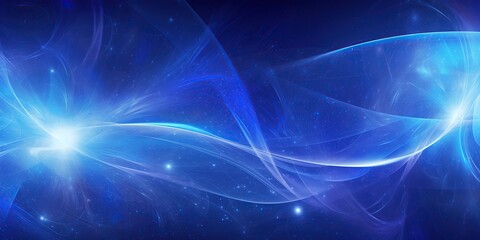 Wall Mural - Digital Universe in Cosmic Blues: An abstract digital interpretation of the universe in cosmic shades of blue, with a clear area at the bottom for promotional conten , abstract wallpaper background