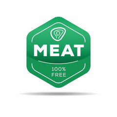 Wall Mural - (Meat free) label sign, vector illustration.