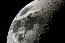 A Detailed View Of A Fully Illuminated Moon. Generative AI