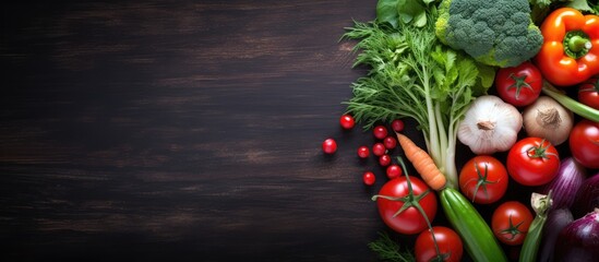 Sticker - Organic vegetables on a rustic background