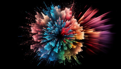 Wall Mural - Multicolored abstract fireworks background