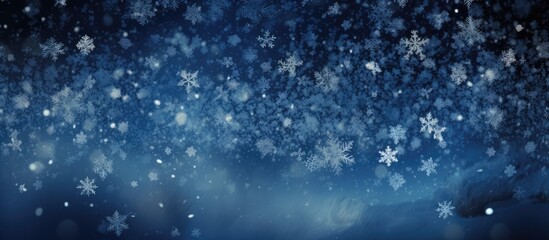 Poster - Winter themed background with dark blue hue