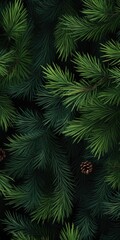 Poster - A detailed view of a pine tree with pine cones. This image can be used for nature-themed designs or to represent the beauty of forests and trees.