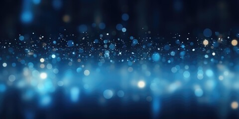 Poster - A vibrant blue background with a multitude of sparkling lights. This versatile image can be used for various design projects.