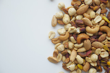 Canvas Print - close up of many mixed nuts 
