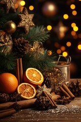 Poster - A bunch of oranges sitting on top of a wooden table. This image can be used to depict freshness, healthy eating, or as a background for food-related content