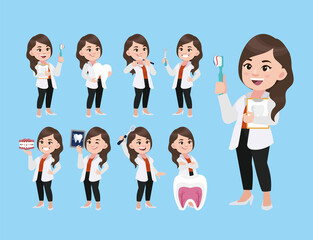 Wall Mural - Dentist character and dental care concept