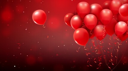 Wall Mural - Red balloons vector illustration for celebration background with copy space