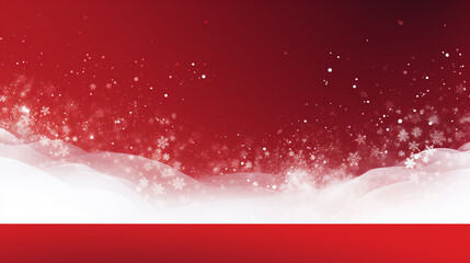 Wall Mural - Snow red background. Christmas snowy winter design. White falling snowflakes, abstract landscape. Cold weather effect.