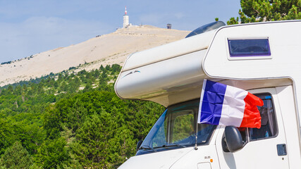 Wall Mural - Caravan in mountains. Mont Ventoux in the distance. Provance