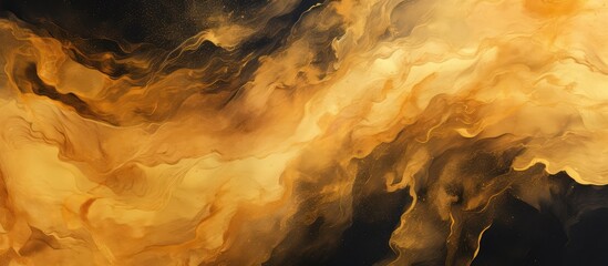 Wall Mural - Caramel watercolor splash on dark background artistic and distressed pattern