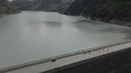 Poster - Drone footage over Grande Dixence Dam in Switzerland