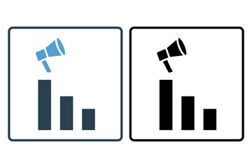 Poster - Campaign analysis icon. icon related to marketing. Solid icon style. Simple vector design editable