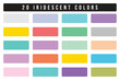 20 Iridescent color scheme set vector for your design project